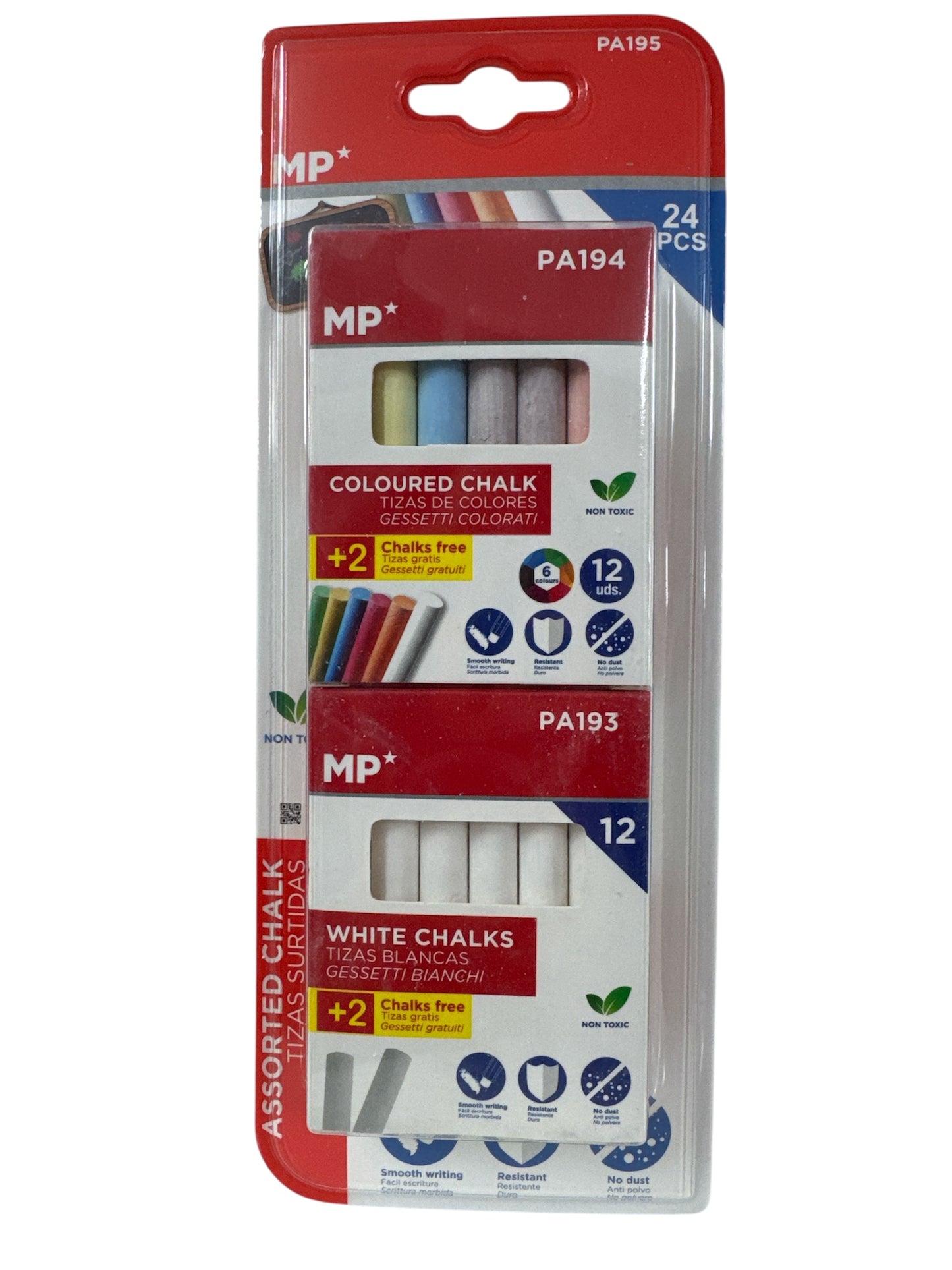 Tizas colores y blanca
