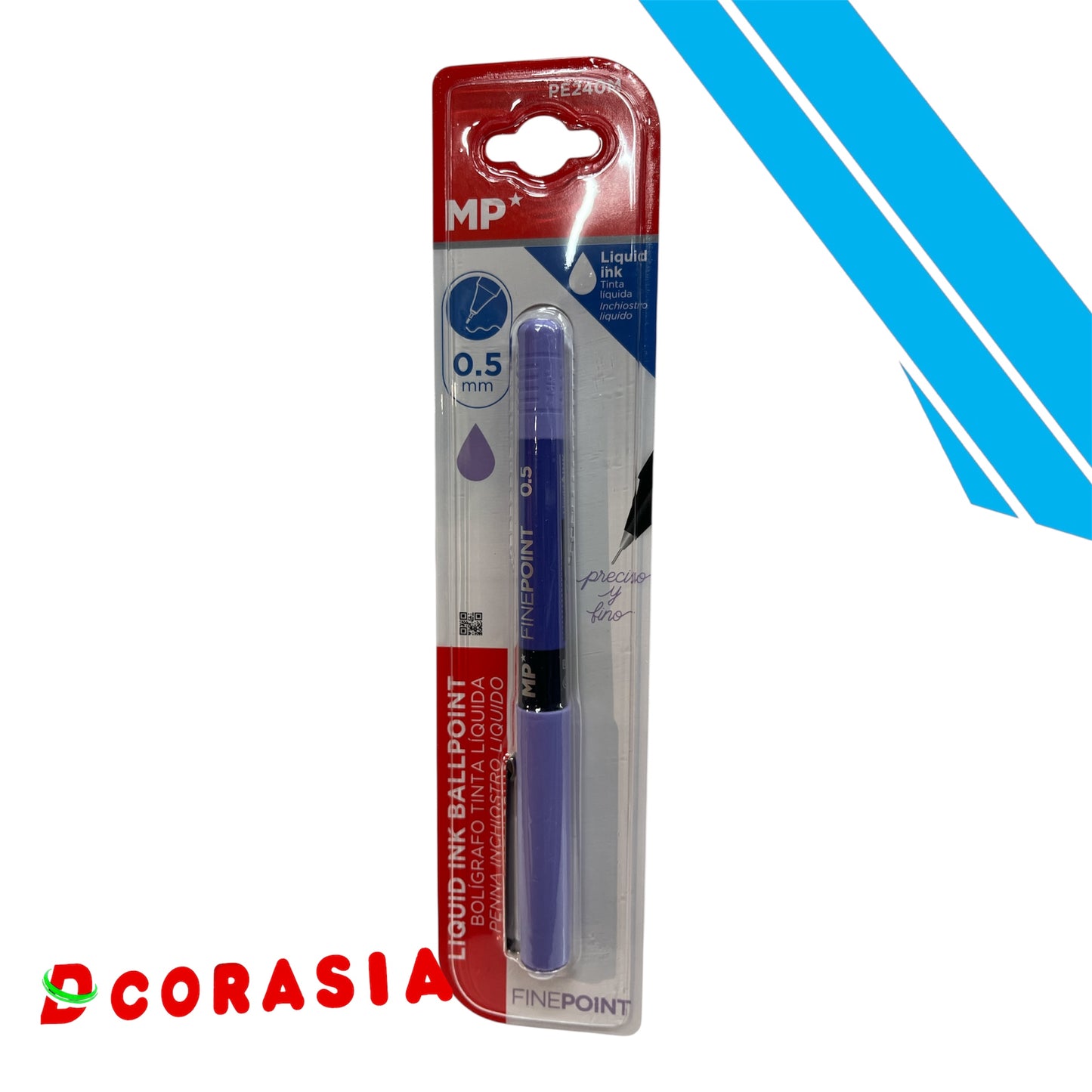 Bolígrafo tinta líquida morado