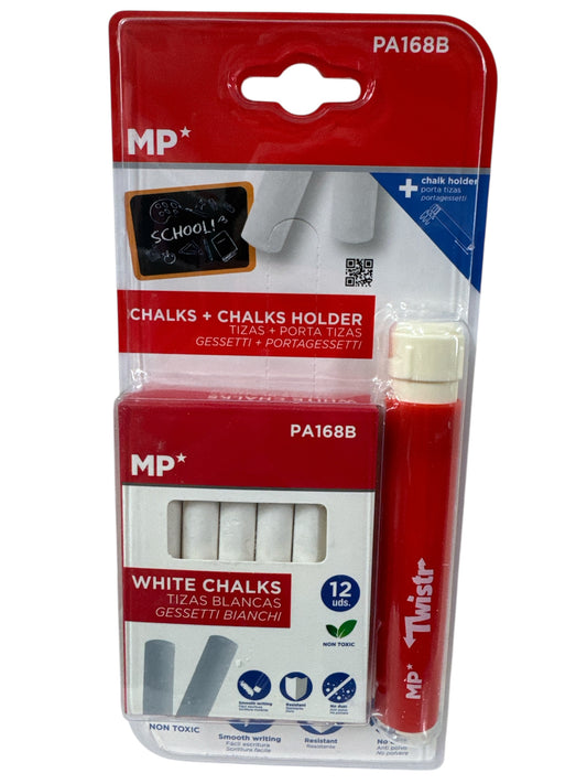 Tiza blanca + porta tiza
