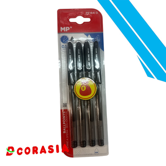 BOLÍGRAFO GEL NEGRO X4