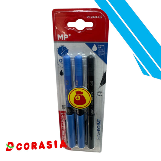 Bolígrafo tinta líquida surtido x3