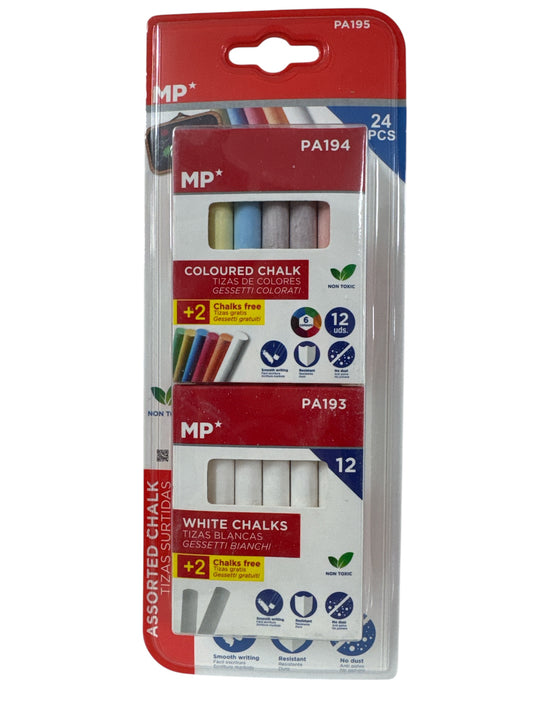 Tizas colores y blanca