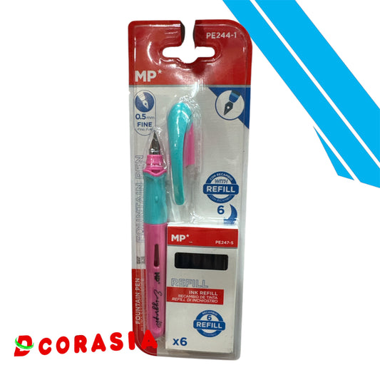 Bolígrafo pluma azul recambios