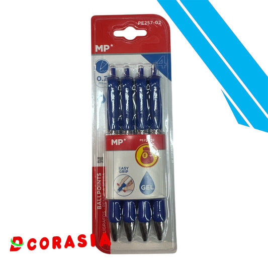 Bolígrafo gel tinta azul x4
