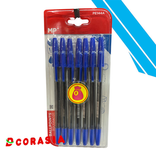 Bolígrafo azul x7