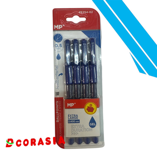 Bolígrafo gel azul x4