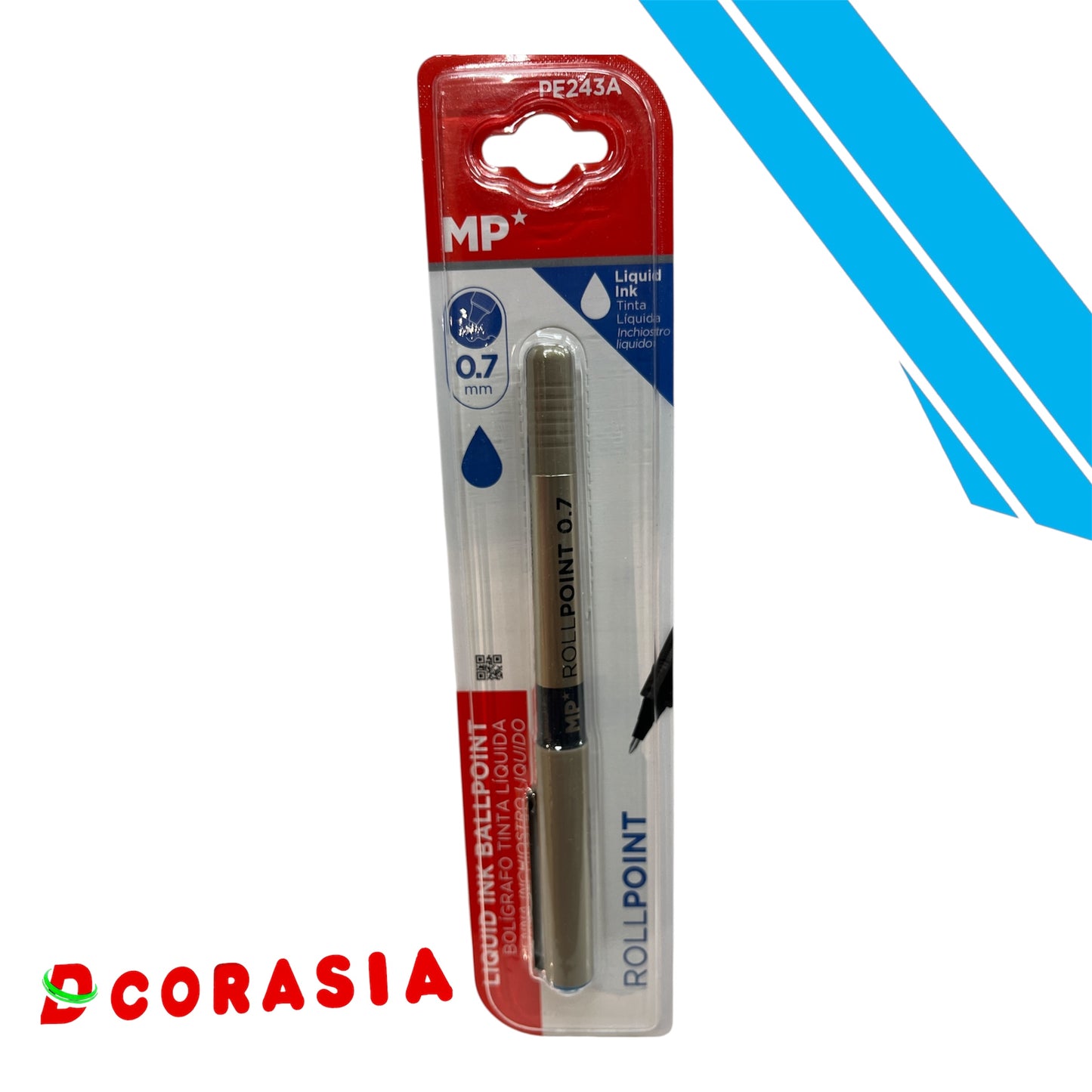 Bolígrafo tinta líquida azul