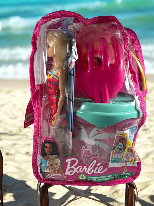 Mochila cubo playa incluye barbie