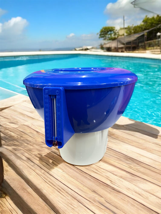 Dosificador de piscina con termómetro