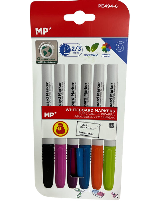 Rotulador pizarra colores x6