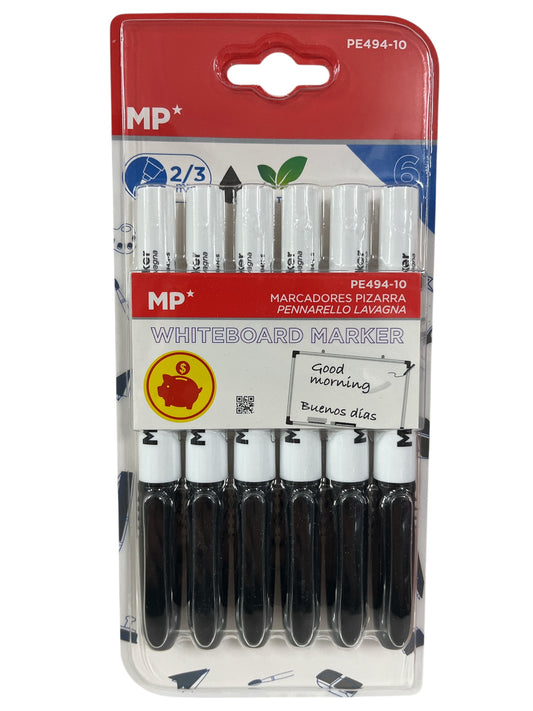 Rotulador pizarra negro x6