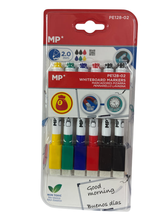 Rotulador pizarra colores x6