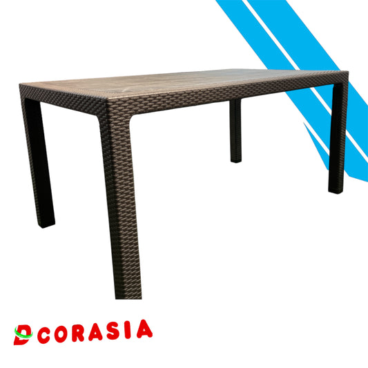 Mesa Plastico tipo ratan 90x150x74