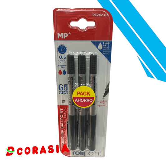 Bolígrafo tinta líquida surtido x3
