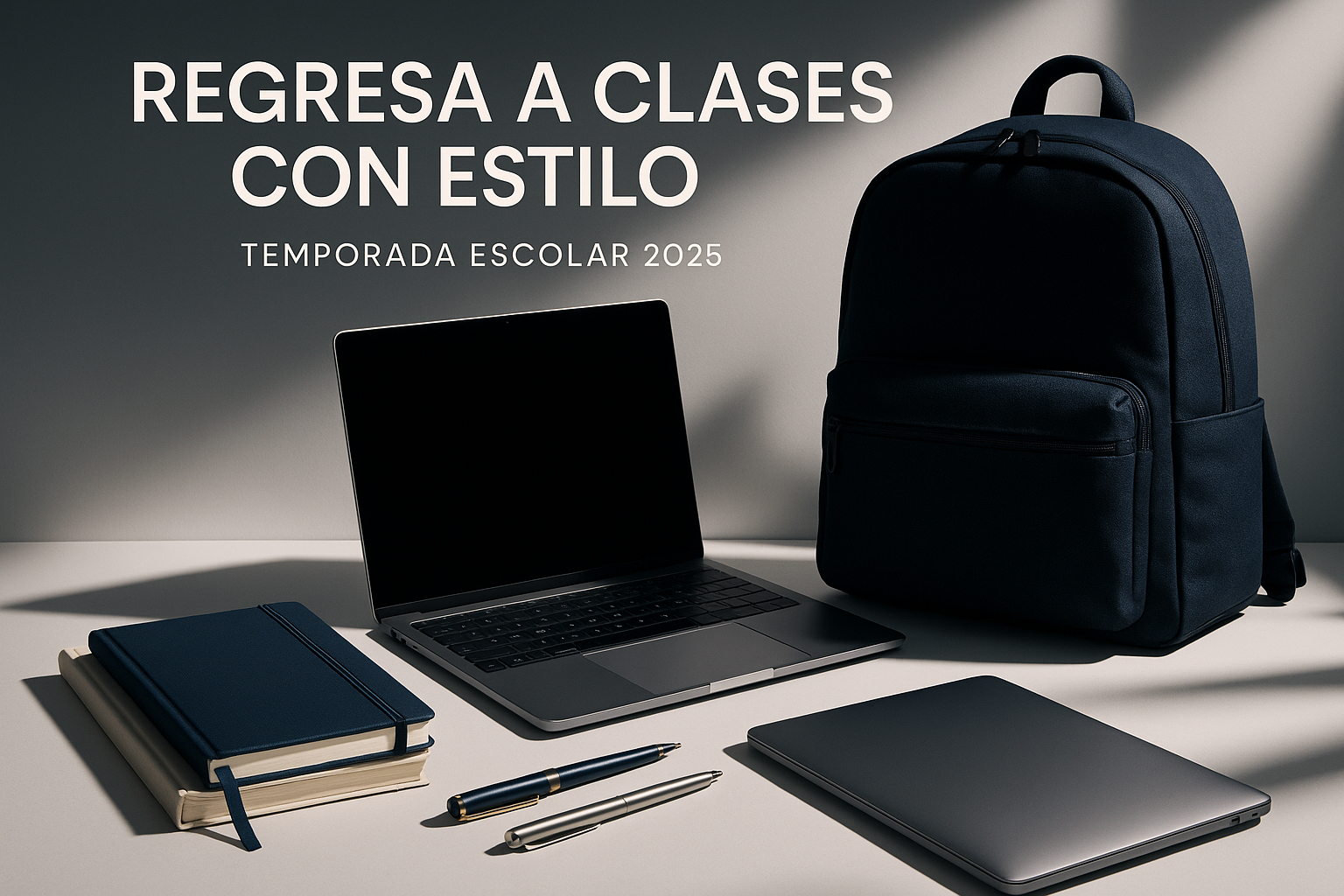 quiero una imagen para la temporada escolar hiper realista iluminación profesional que diga regresa a clases con estilo temporada escolar 2025 